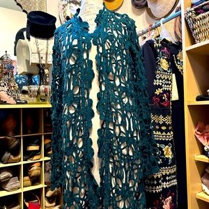 Teal Crocheted Duster #29